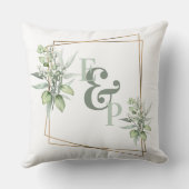 ユーカリエレガント金ゴールドフレームモノグラムイニシャル クッション (裏面)
