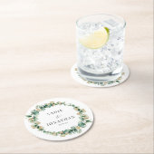 ユーカリエレガント金ゴールド結婚リース ラウンドペーパーコースター (インサイチュ)