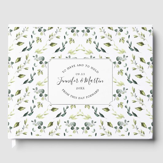 ユーカリエレガント・グリーン結婚リー ゲストブック (正面)