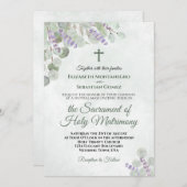 ユーカリエレガント&ラベンダーカソリッ結婚クス 招待状 (正面/裏面)