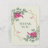 ユーカリエレガント&薄紫カスタムウェディング サンキューカード (正面/裏面)