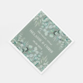 ユーカリカスタムグリーンリー素朴ボホ結婚ス スタンダードランチョンナプキン (角)
