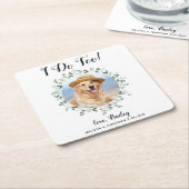 ユーカリカスタムプトゥス・ペット・フォトドッグの結婚 スクエアペーパーコースター (アングル)