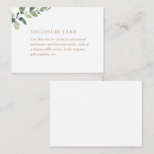 ユーカリカスタム赤ちゃんシャワーエンクロージャカード エンクロージャーカード (正面/裏面)