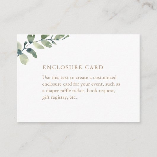 ユーカリカスタム赤ちゃんシャワーエンクロージャカード エンクロージャーカード (正面)