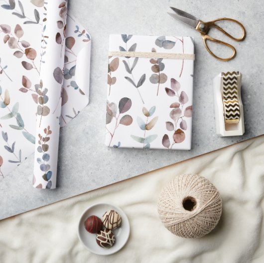 ユーカリカラフルプトゥス水彩色 ラッピングペーパー (クラフト)