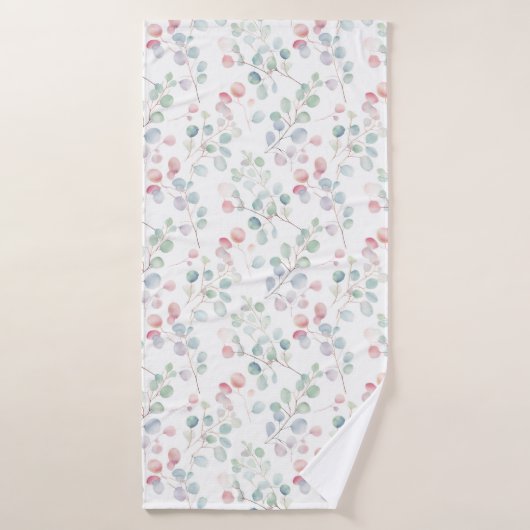 ユーカリカラフル属葉 バスタオル (バスタオル)