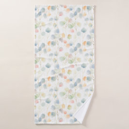 ユーカリカラフル属葉 バスタオル