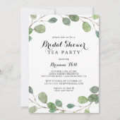 ユーカリカリグラフィーブライダルシャワーティーパーティー 招待状 (正面)
