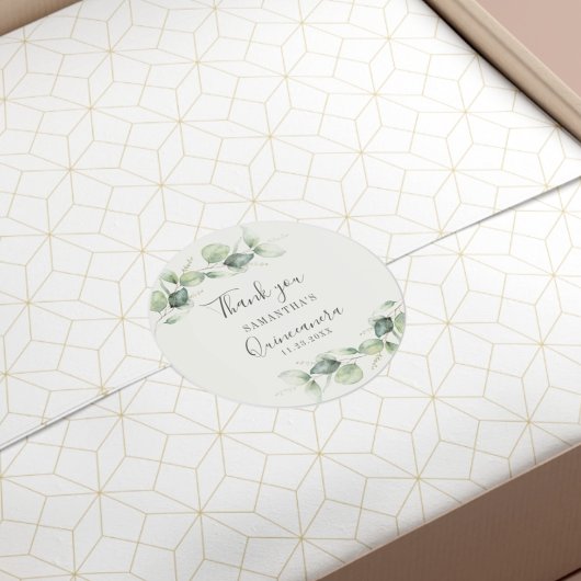 ユーカリキンセアニェラ15誕生日グリーンリー ラウンドシール