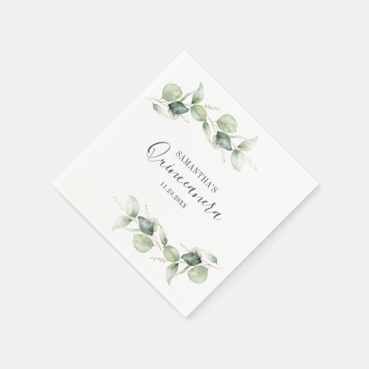 ユーカリキンセアニェラ15thバースデーパーティー紙 スタンダードカクテルナプキン (角)