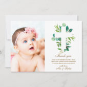 ユーカリクロス&フォトバプティスムサンキューカード 招待状 (正面)