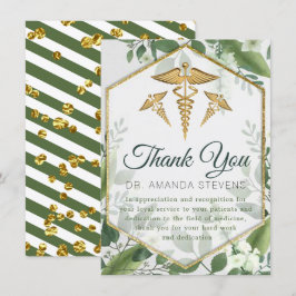 ユーカリグリッターグリーナリードクターサンキューカード サンキューカード