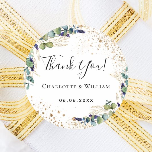 ユーカリグリッター感謝していユー ラウンドシール