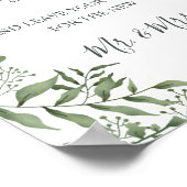 ユーカリグリーンと多肉植物の結婚式ゲストブック ポスター (角)