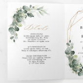 ユーカリグリーンと幾何学模様のラスティックウェディング 三つ折り案内状 (内部最初)