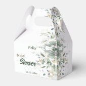 ユーカリグリーンのウェディングシャワーフェイボックス フェイバーボックス (正面サイド)