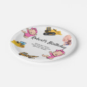 ユーカリグリーンのウェディングバースデー ペーパープレート (アングル)