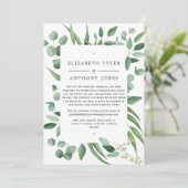 ユーカリグリーンのウェディング  ゲストリスト縮小のお知らせ 案内状 (スタンド正面)