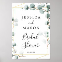 ユーカリグリーンのウェルカムサイン ブライダルシャワー