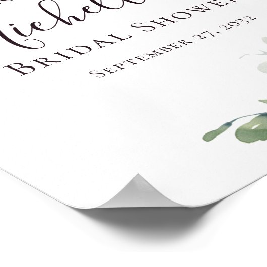 ユーカリグリーンのウェルカム シャワー ポスター (角)