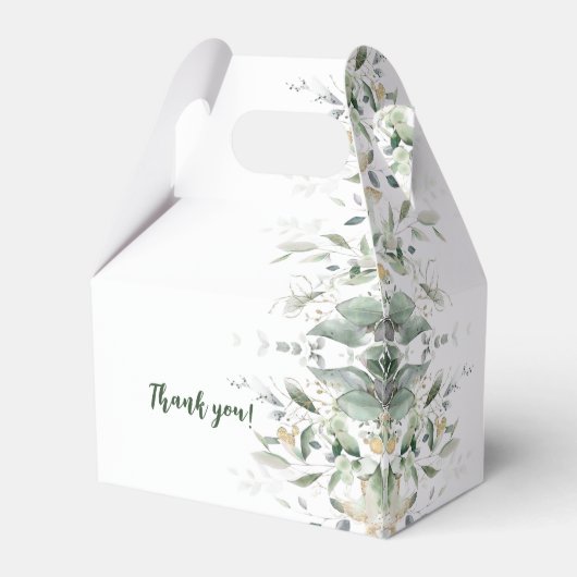 ユーカリグリーンのブライダルシャワーフェイボックス フェイバーボックス (裏面サイド)