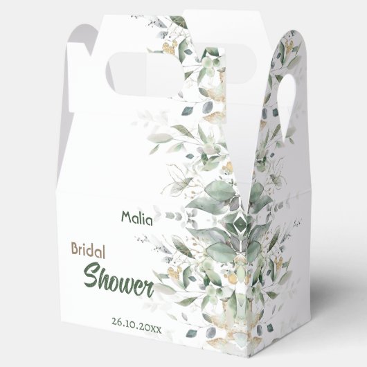 ユーカリグリーンのブライダルシャワーフェイボックス フェイバーボックス (オープン)