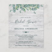 ユーカリグリーンのブライダルシャワー招待状 (正面)