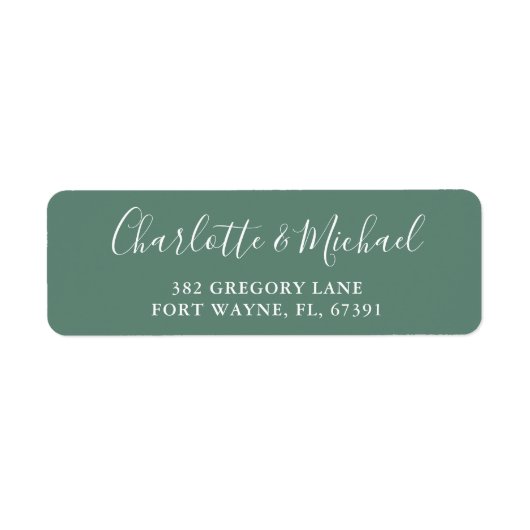 ユーカリグリーンのモダンスクリプト 返送先住所 ラベル (正面)