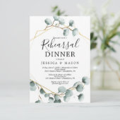 ユーカリグリーンのリハーサルディナー招待状 招待状 (スタンド正面)