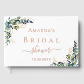 ユーカリグリーンのローズゴールド ブライダルシャワー ゲストブック (正面)