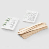 ユーカリグリーンの結婚式プログラム ハンドファン (組立なし)