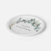 ユーカリグリーンの結婚式 ペーパープレート (アングル)