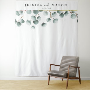 ユーカリグリーンの背景写真撮影ブース タペストリー