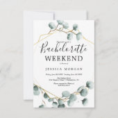 ユーカリグリーンの花嫁お別れパーティー招待状 招待状 (正面)