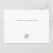 ユーカリグリーンの花嫁の友人への感謝カード インビテーションポストカード (裏面)