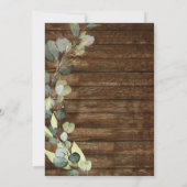 ユーカリグリーンを使ったラスティックカントリーウッドウェディング 招待状 (裏面)