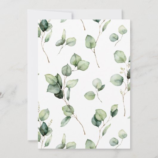 ユーカリグリーンウェディングの旅程と歓迎の手紙 招待状 (裏面)