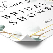 ユーカリグリーンウェディングシャワーウェルカムサイン ポスター (角)