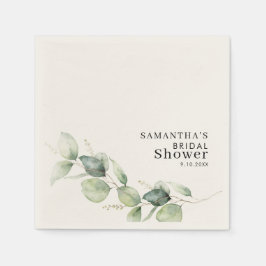 ユーカリグリーンウェディングシャワーペーパー スタンダードカクテルナプキン