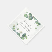 ユーカリグリーンウェディングシャワーペーパー スタンダードカクテルナプキン (角)