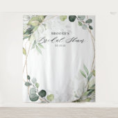 ユーカリグリーンウェディングシャワー写真用背景 タペストリー (正面)