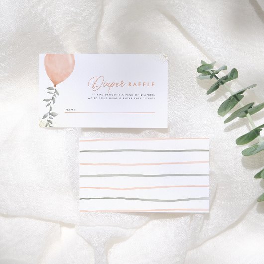 ユーカリグリーンウェディングバルーンミニおむつくじ2 エンクロージャーカード