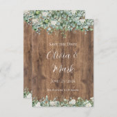 ユーカリグリーンウェディング招待状 | ラスティック エンクロージャーカード (正面/裏面)