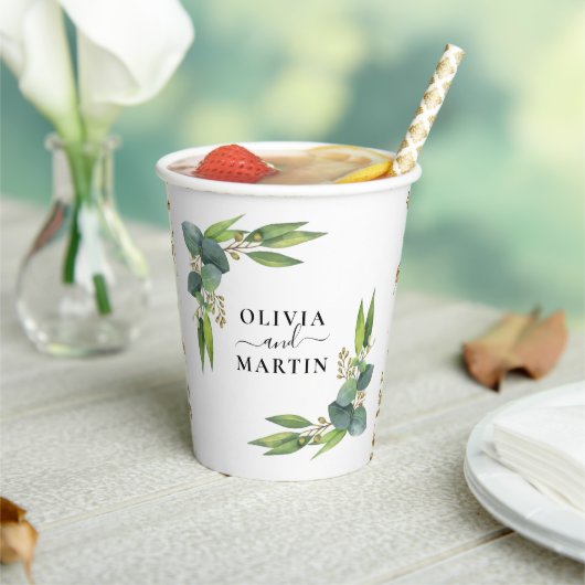 ユーカリグリーンウェディング 紙コップ (インサイチュ)