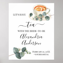 ユーカリグリーンウェルカムサイン シャワーブライダル ポスター