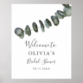 ユーカリグリーンウェルカムサイン ブライダルシャワー ポスター