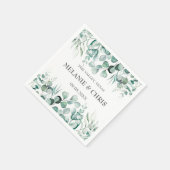 ユーカリグリーンカスタムボホラスティックウェディング スタンダードカクテルナプキン (角)
