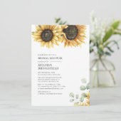 ユーカリグリーン向日葵 ブライダルシャワー 招待状 (スタンド正面)