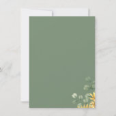 ユーカリグリーン向日葵 ブライダルシャワー 招待状 (裏面)